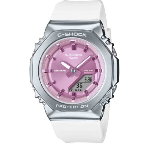 Casio Montre GShock G-Steel Lady - Série GM-S2100 - Blanc & Rose 46 x 40.2 mm- GM-S2110-7A6