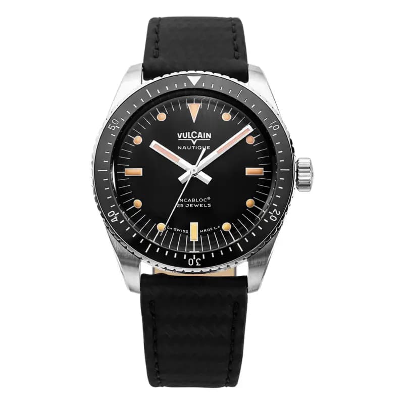 Vulcain Montre Skindiver Nautique - Black with Khaki Brown Lum 660170A07