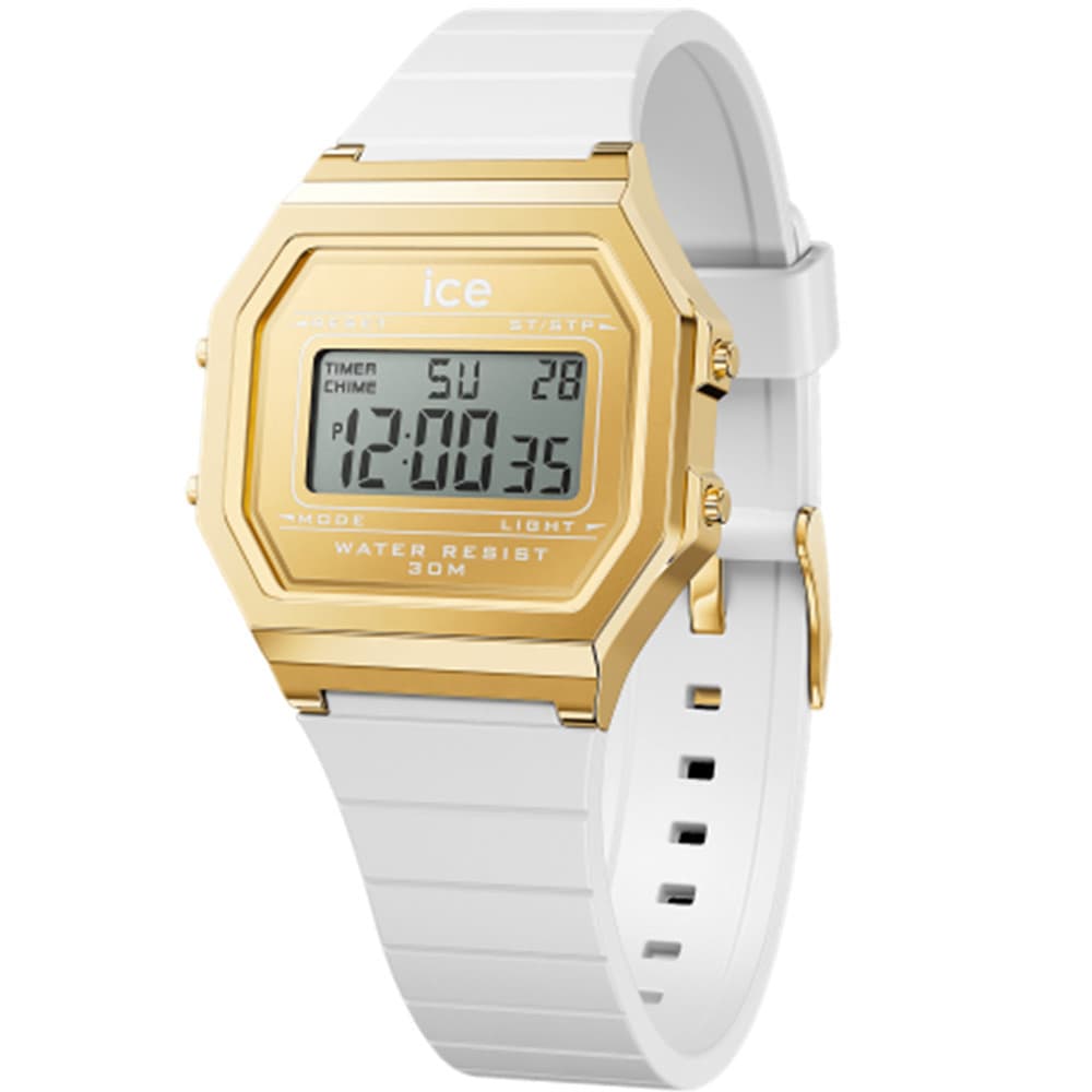 Ice Watch Montre Ice Watch Collection Ice Digit Retro en Silicone Blanc