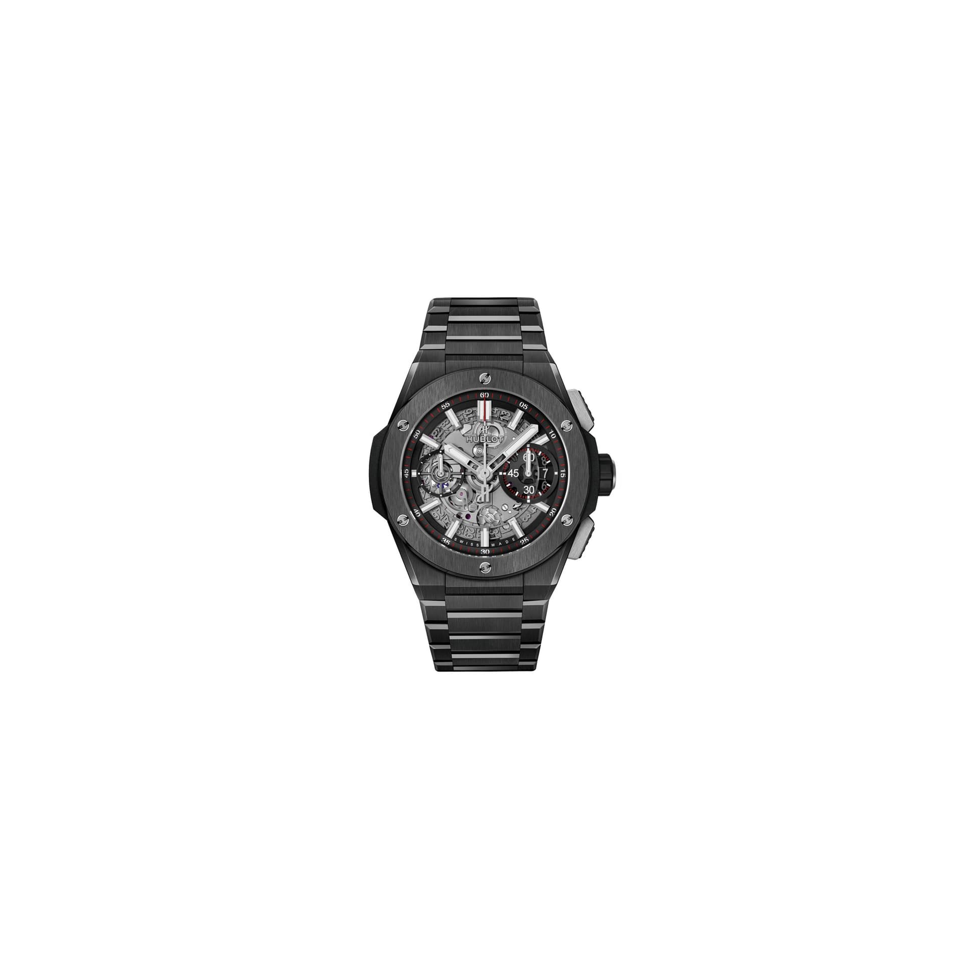 Hublot Montre Hublot Big Bang Integrated Black Magic automatique cadran squelette bracelet céramique noire 42 mm