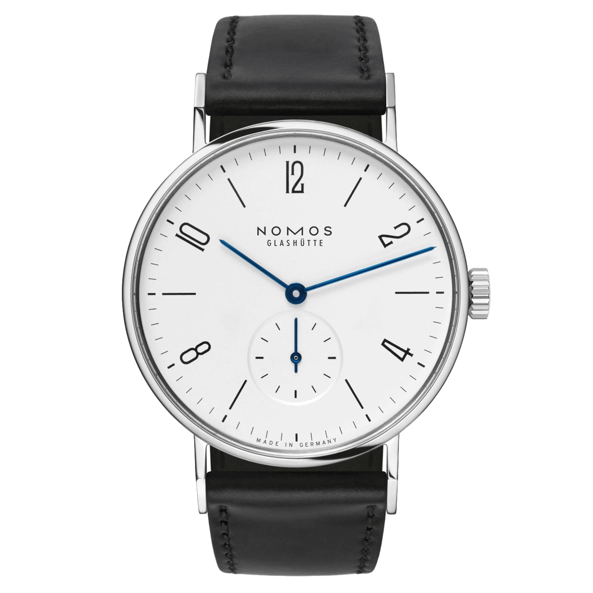 Nomos Montre NOMOS Tangente mécanique fond saphir bracelet cuir véritable noir 35 mm