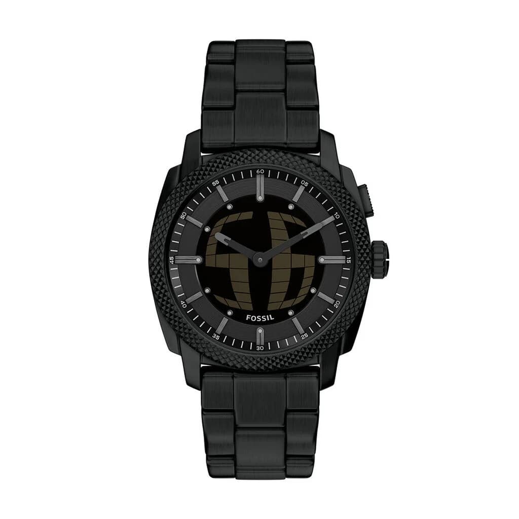 Fossil Machine Big Tic — bracelet noir