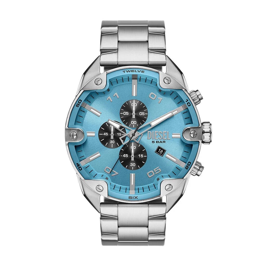 Diesel Montre Diesel Collection Spiked en Acier Argenté