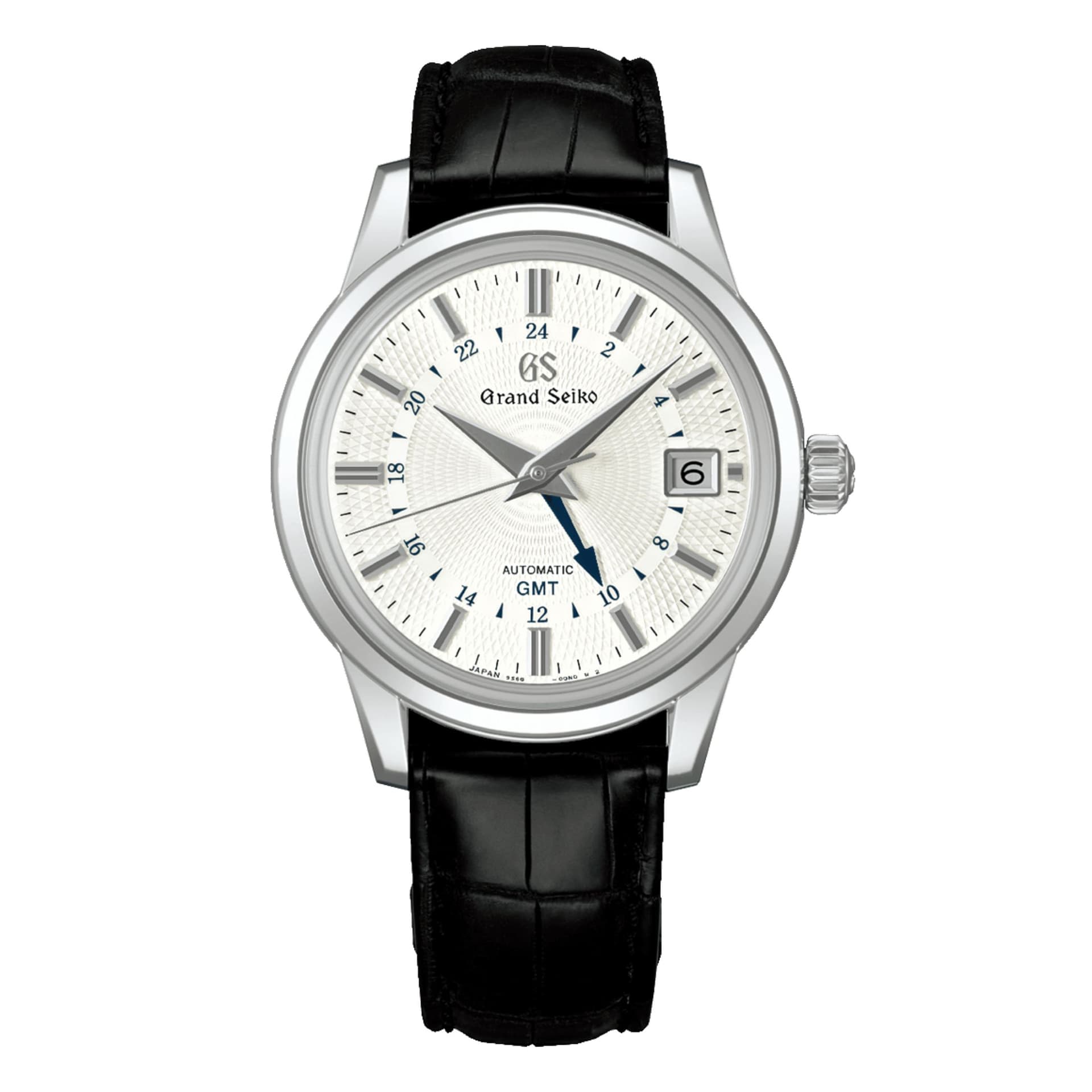 Grand Seiko Montre Grand Seiko Elegance "Snowdrop" automatique GMT cadran blanc bracelet cuir 39,5 mm