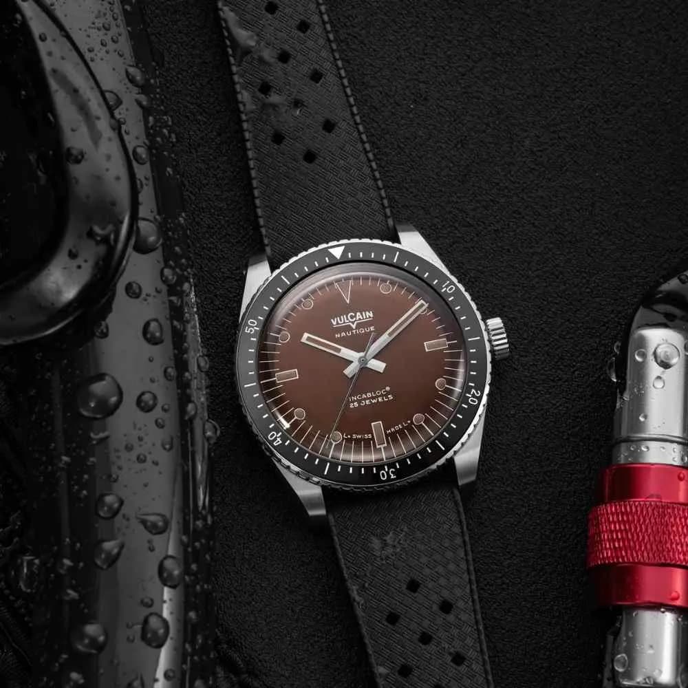 Vulcain Vulcain Skindiver Nautique Marron 38 Mm