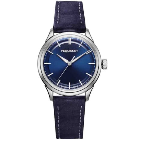 Pequignet Montre Pequignet Royale Paris Calibre Initial Cadran Bleu - 9106373-CUIRBLEU