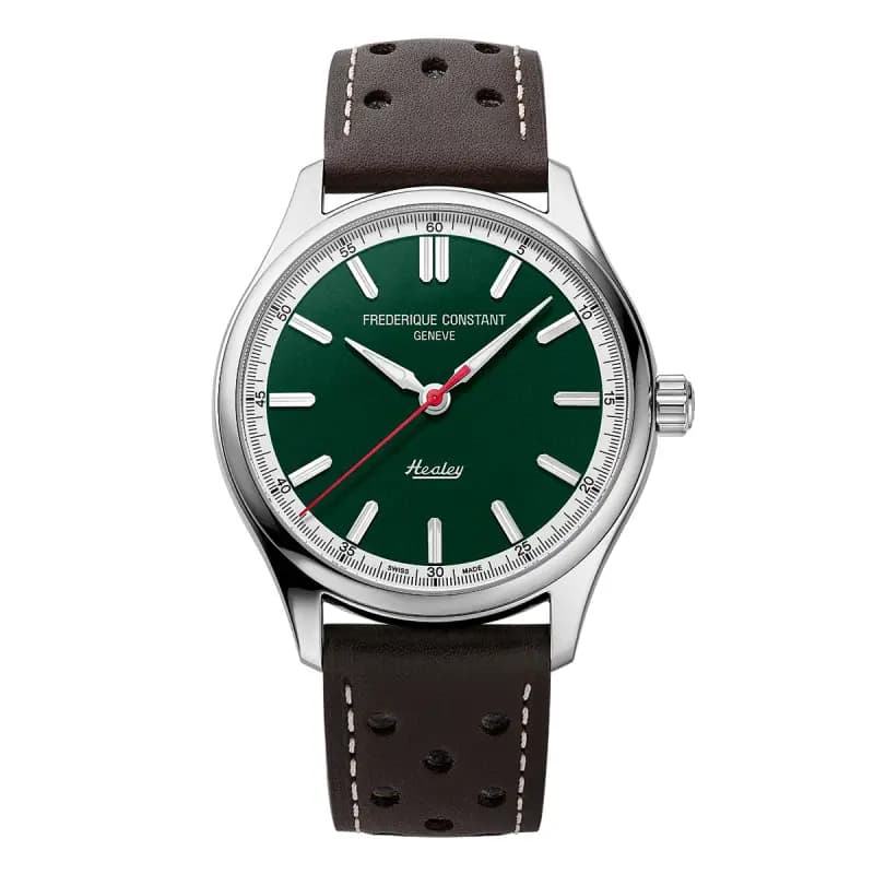 Frédérique Constant Montre Frederique Constant Classics Vintage Rally Healey Automatique Cadran Vert Bracelet Cuir de veau