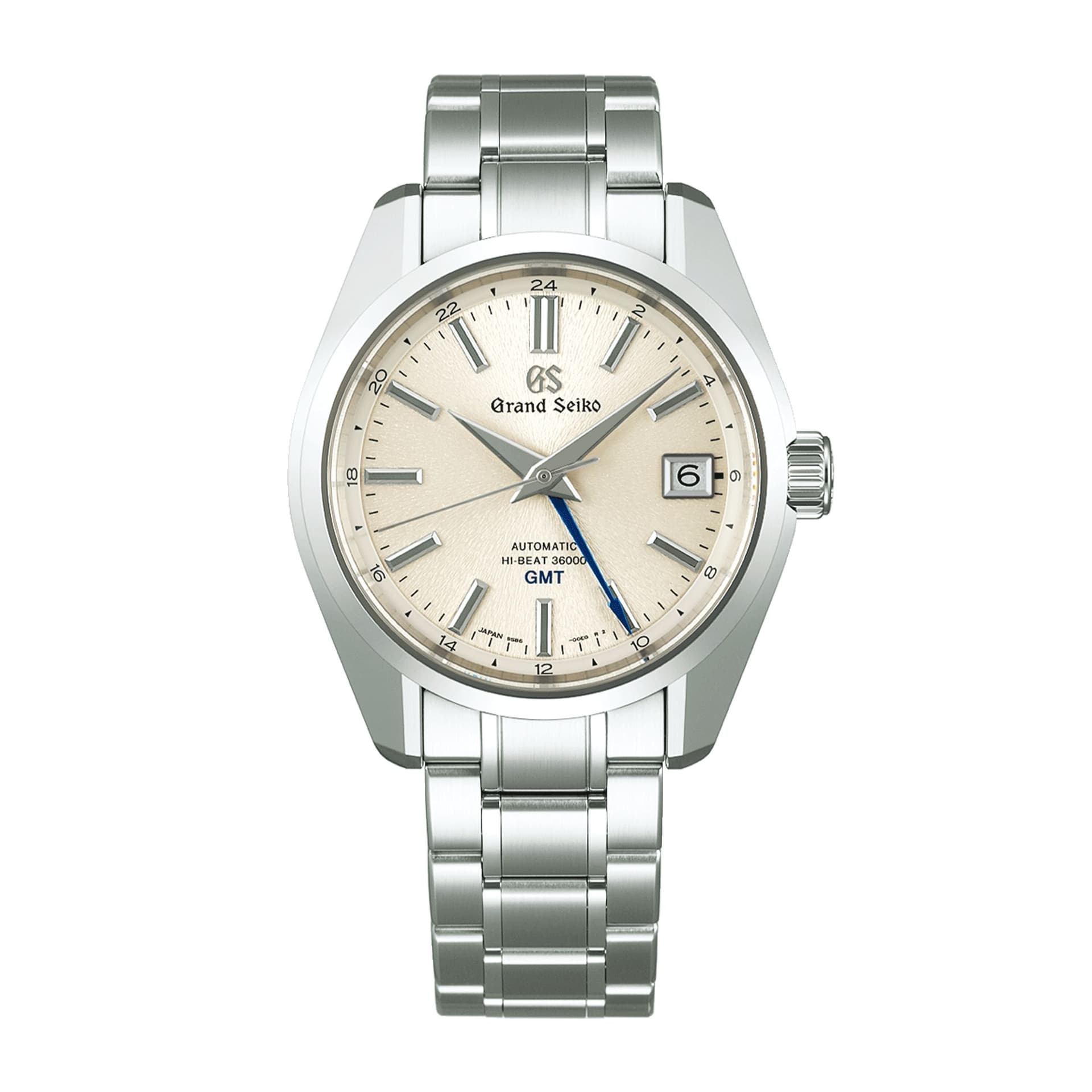 Grand Seiko Montre Grand Seiko Heritage 44GS Hi-Beat 36000 GMT Ever-Brillant Steel "Mt Iwate" cadran argenté bracelet acier 40 mm