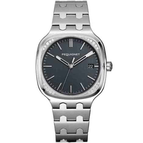 Pequignet Montre Pequignet Manufacture Concorde 20 Diamants - 40mm Automatique Cadran Gris anthracite - 9040449