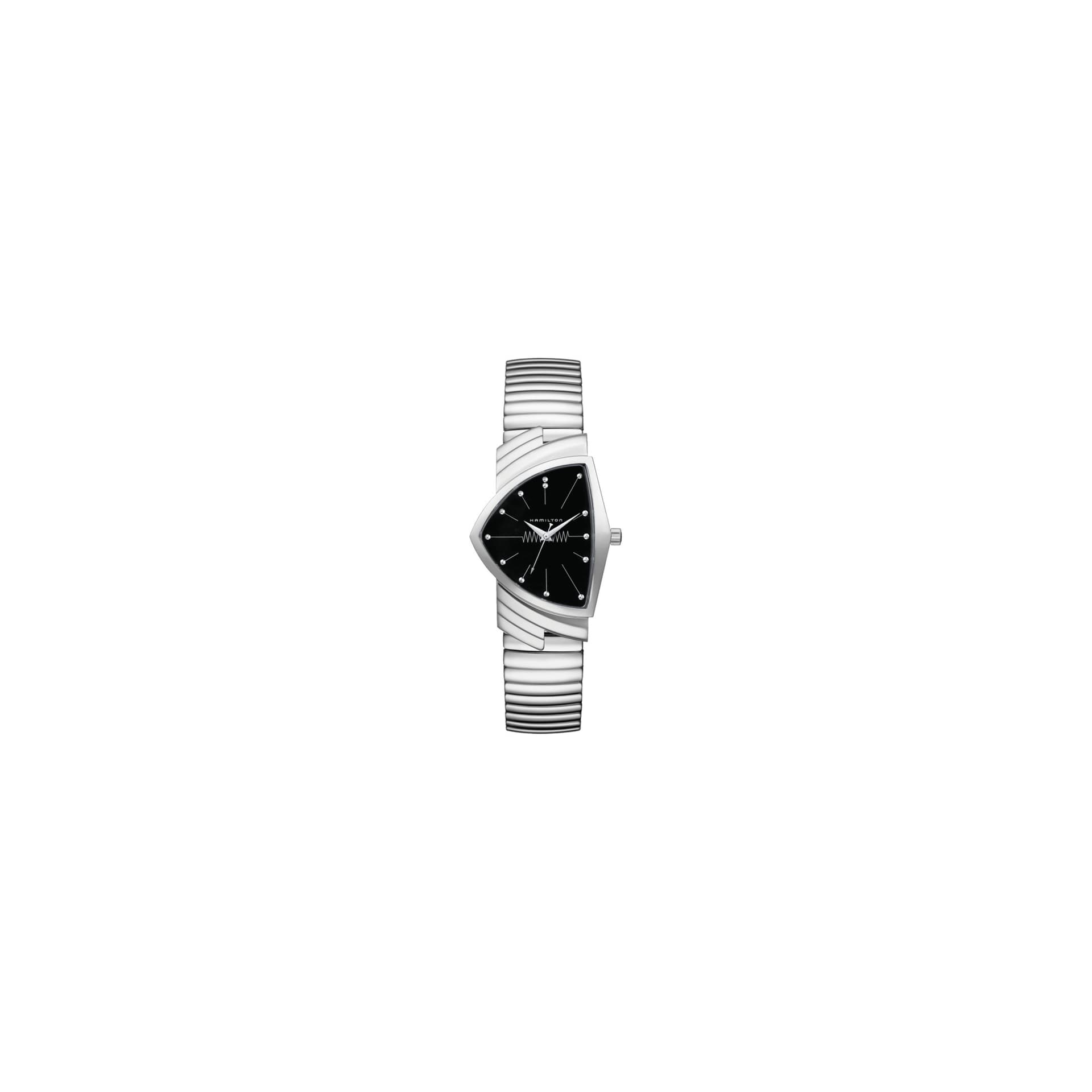 Hamilton Montre Hamilton Ventura Classic Quartz Cadran Noir Bracelet Acier 32 mm x 50 mm
