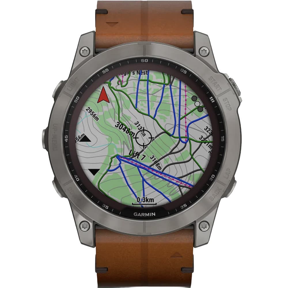 Garmin Montre Connectée Garmin Collection Fenix 7X en Cuir Marron