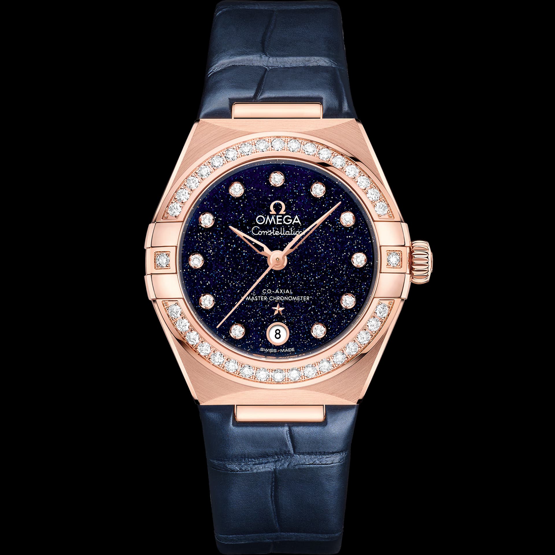Omega Constellation 29 mm, or Sedna™ sur bracelet en cuir