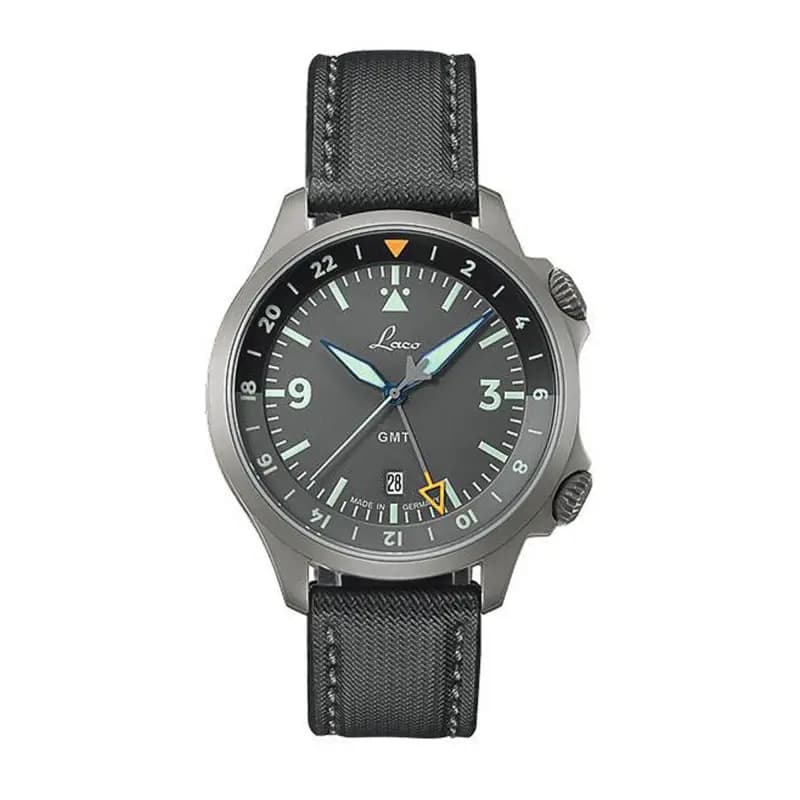 Laco Montre Pilot Special Models FRANKFURT GMT GRAU 862121.2