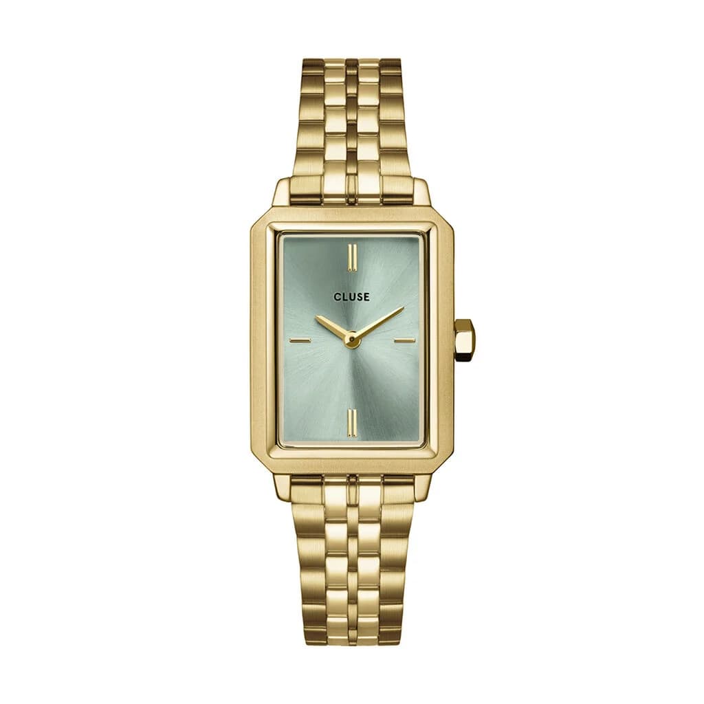 Cluse Fluette Watch Steel, Sage Green, Gold Colour