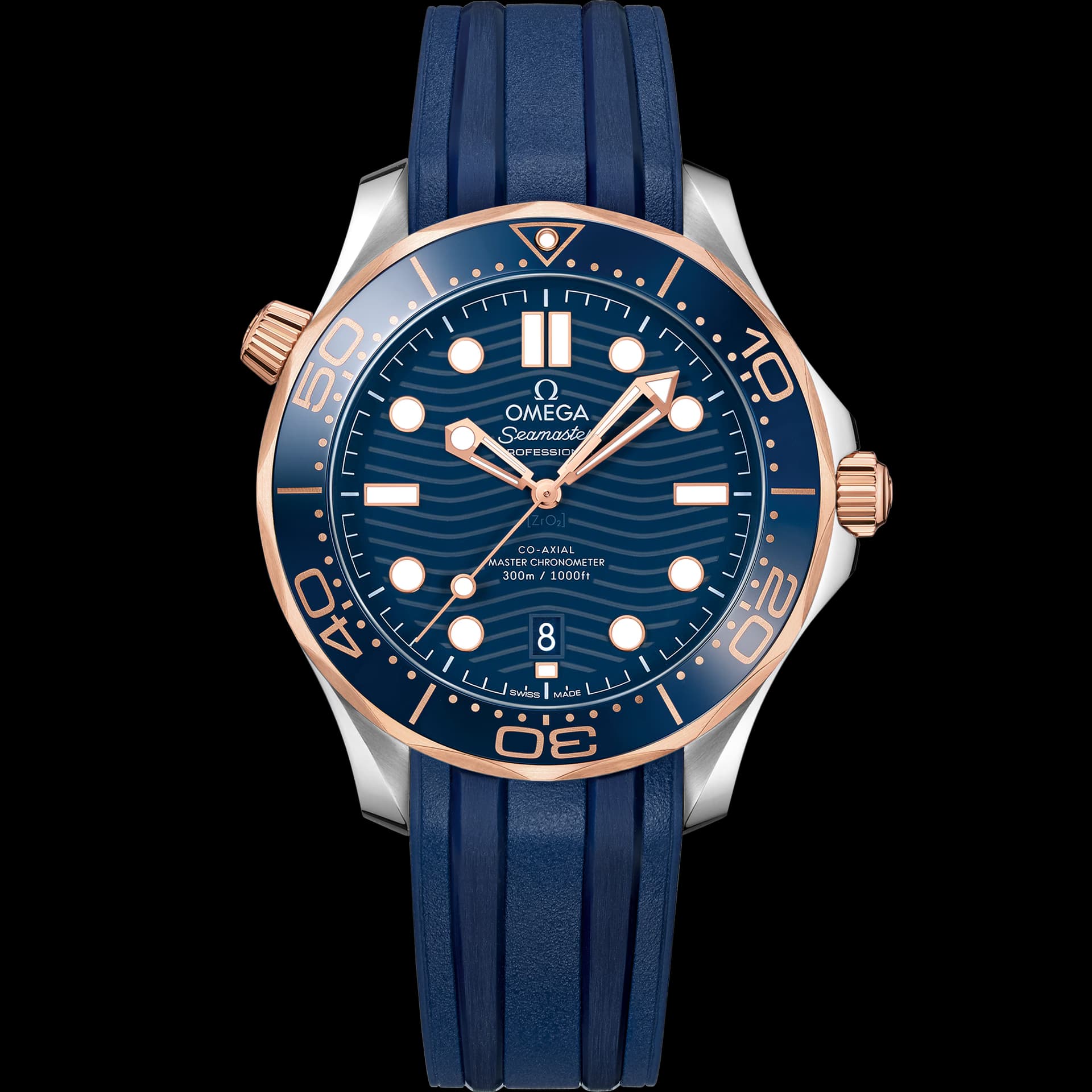 Omega Seamaster 42 mm, acier - or « Sedna™ » sur bracelet caoutchouc