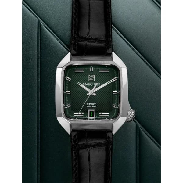 March LA.B Montre March LA.B AM2 Automatique Grall 39 mm Bracelet Alligator Noir