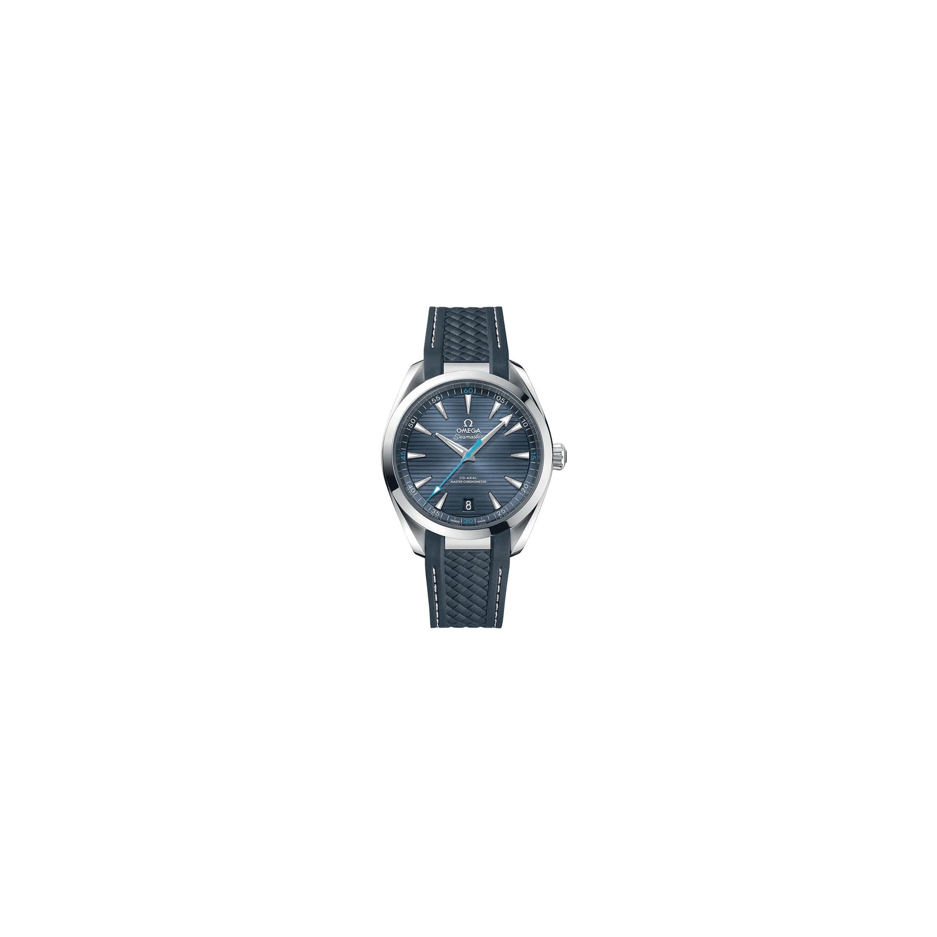 Omega Montre Omega Seamaster Aqua Terra 150 m Co-Axial Master Chronometer cadran bleu bracelet caoutchouc 41 mm