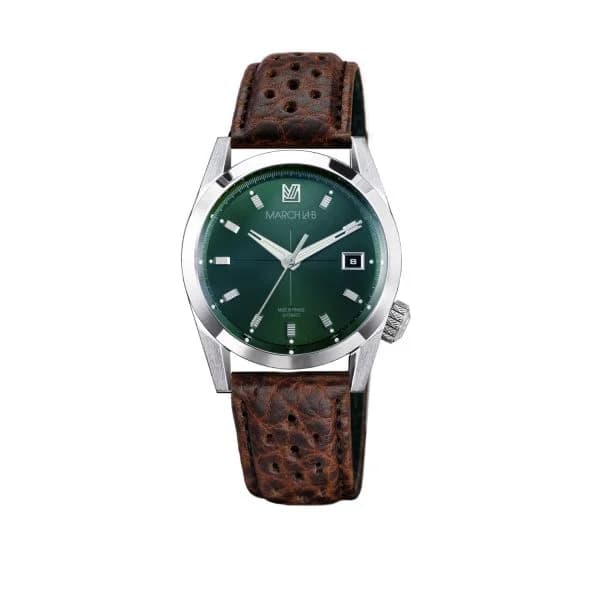 March LA.B Montre March LA.B AM89 Automatique Cadran Grall Bison Sauvage Perforé Marron