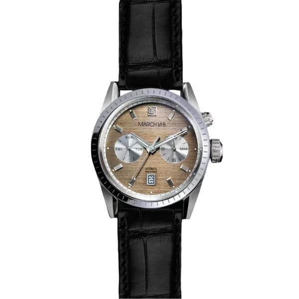March LA.B Montre March LA.B Agenda Supra Automatique Cadran Shelter Alligator Noir
