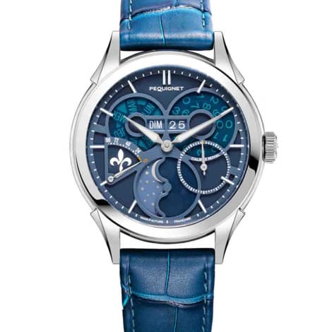 Pequignet Montre Pequignet Royale saphir - Cadran Bleu Topaze Automatique Cadran Bleu - 9010872