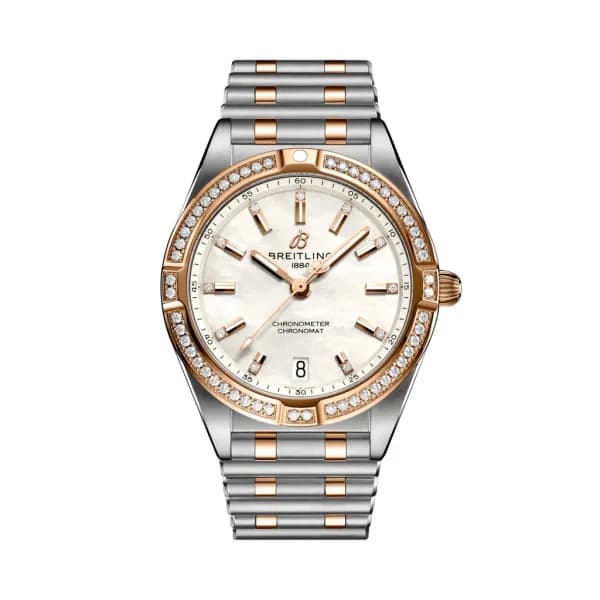 Breitling Montre Breitling Chronomat 32 Cadran Nacre Bracelet Acier inoxydable et or rouge 18 carats