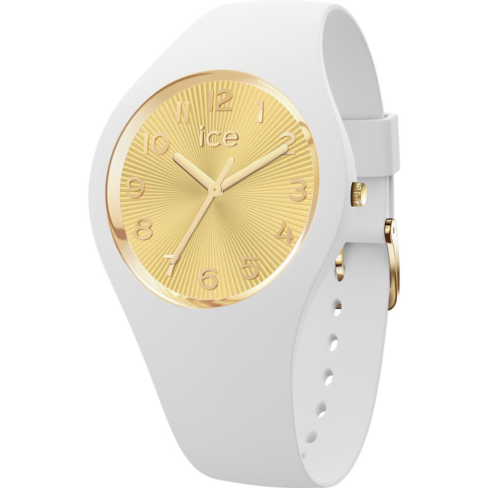 Ice Watch Montre Ice Watch Collection Ice Champagne en Silicone Blanc