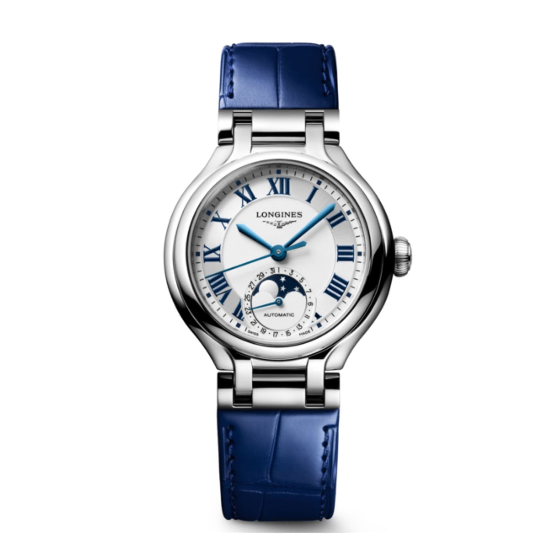 Longines Montre Longines Longines primaluna moonphase 34 mm Automatique Cadran Argenté Bracelet
