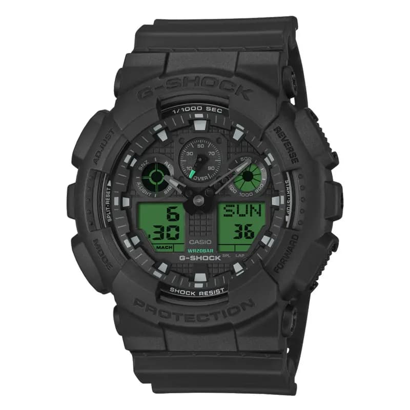 Casio G-Shock GA-100BEG-1AER — cadran noir