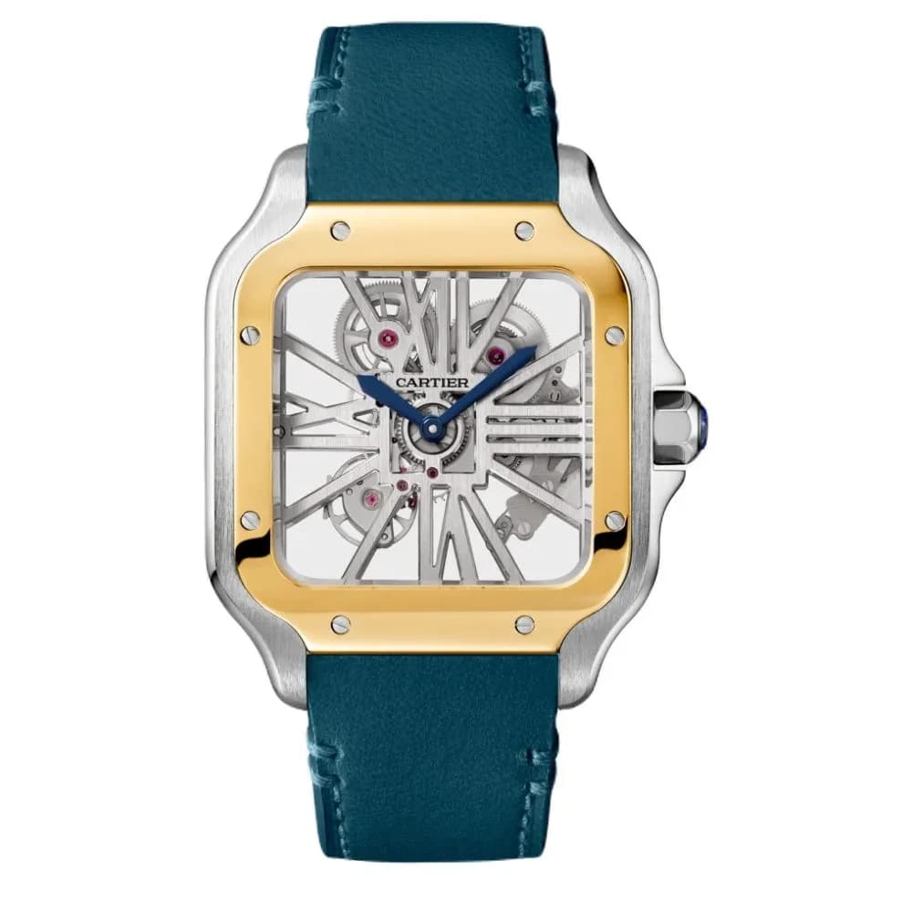 Santos de Cartier 40 mm — bracelet bleu