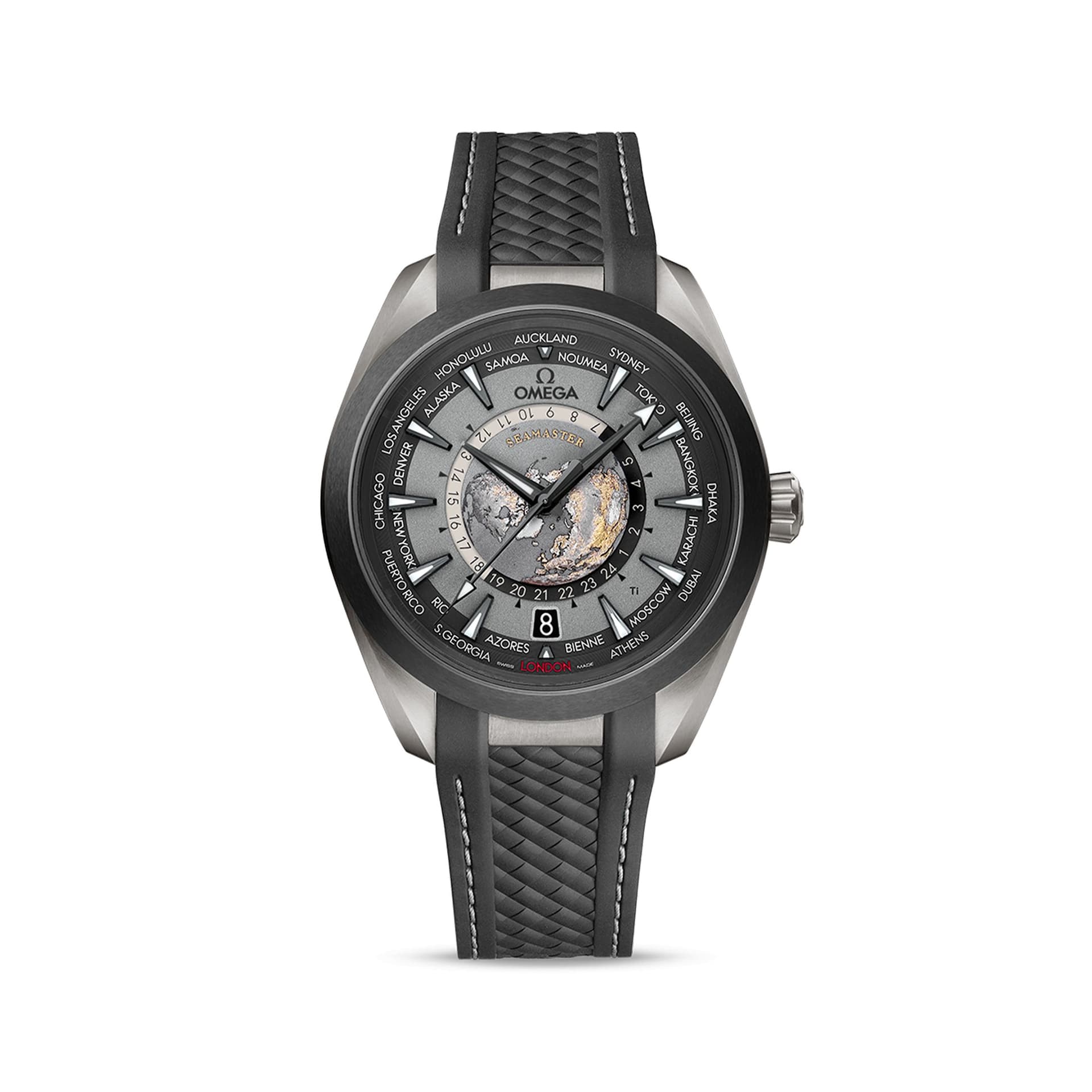 Omega Seamaster Aqua Terra 150M GMT — cadran gris titane