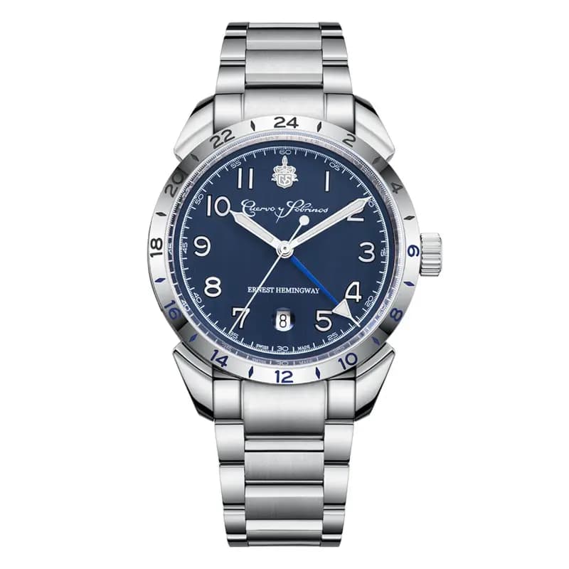 Cuervo y Sobrinos Montre Historiador Hemingway GMT "The Fisherman" 3192B.1B
