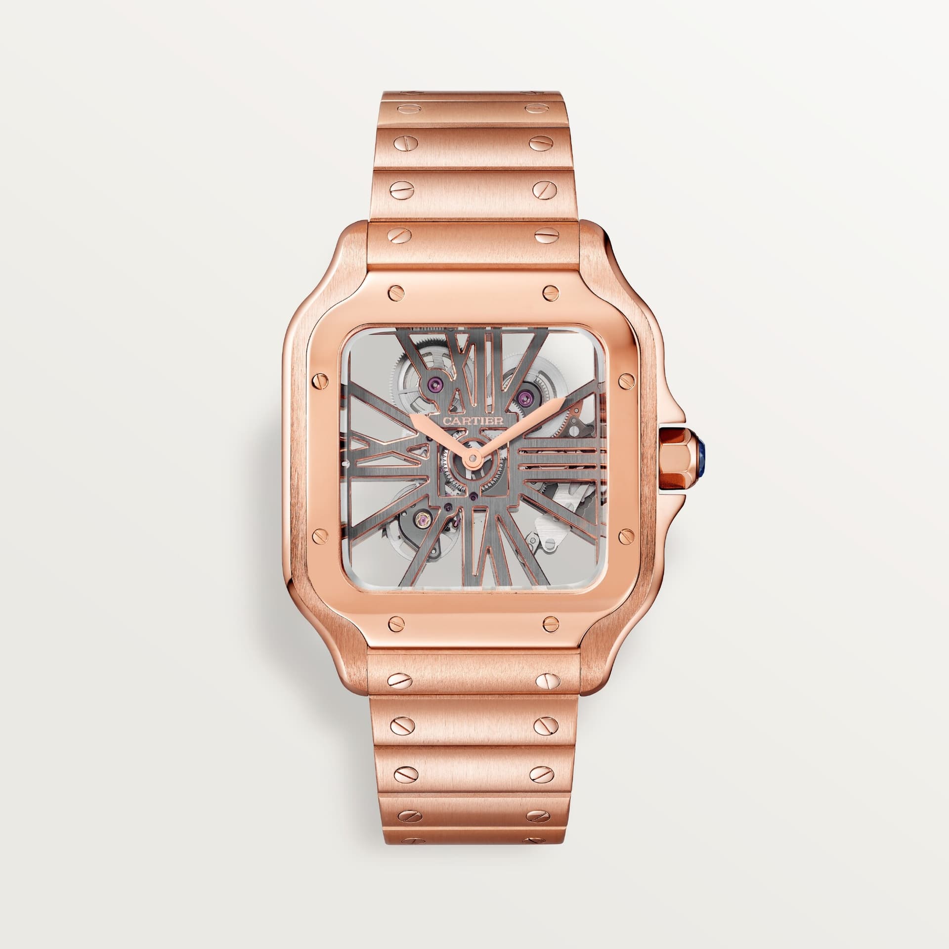 Santos de Cartier Montre squelette — boîtier or rose