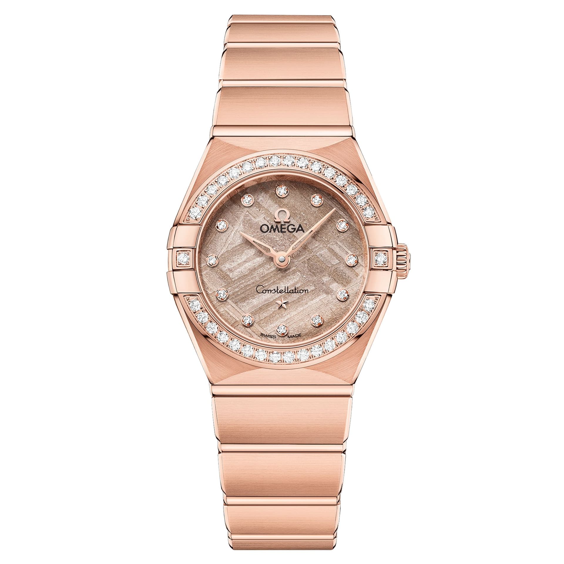Omega Montre Omega Constellation Météorite Or Sedna quartz cadran or bracelet or rose 25 mm