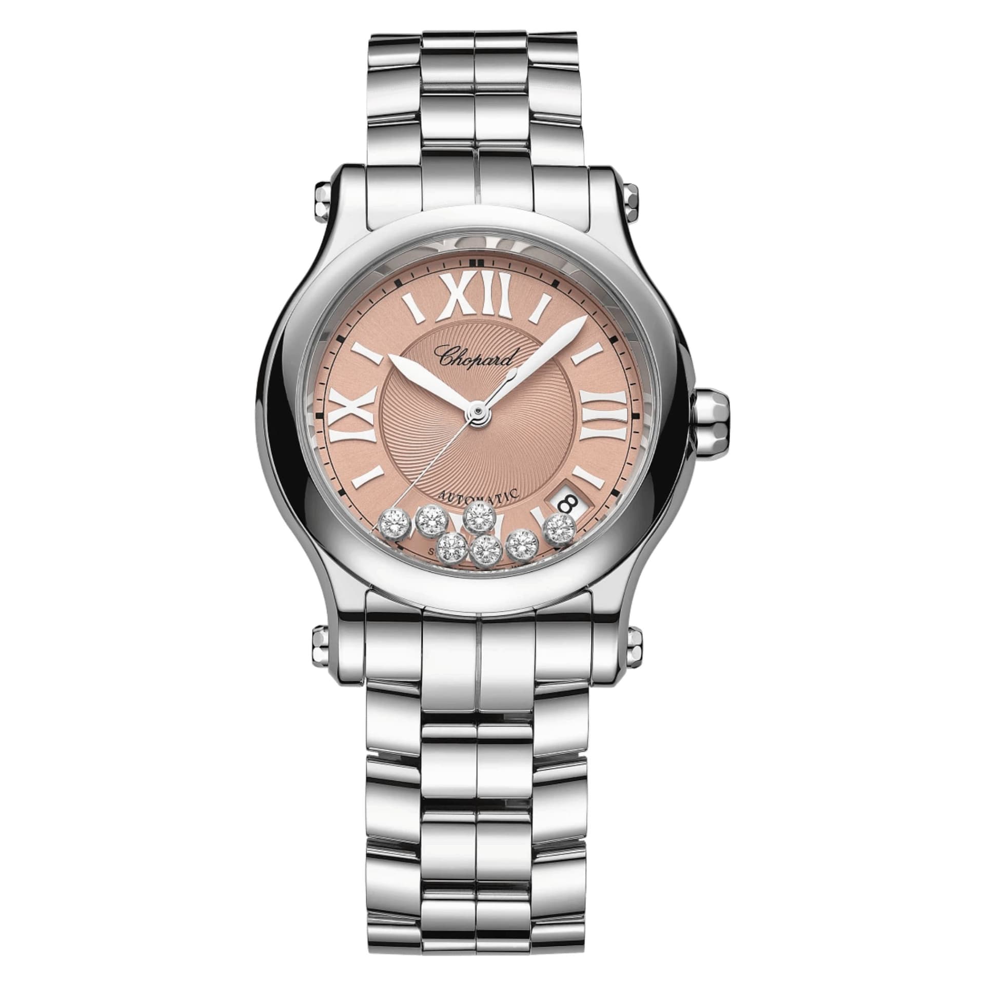 Chopard Montre Chopard Happy Sport automatique cadran rose bracelet acier 36 mm