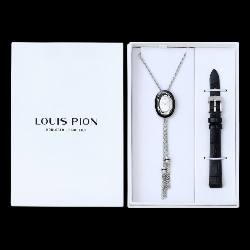 Louis Pion Coffret Montre quartz Femme Agathe Argenté, Blanc