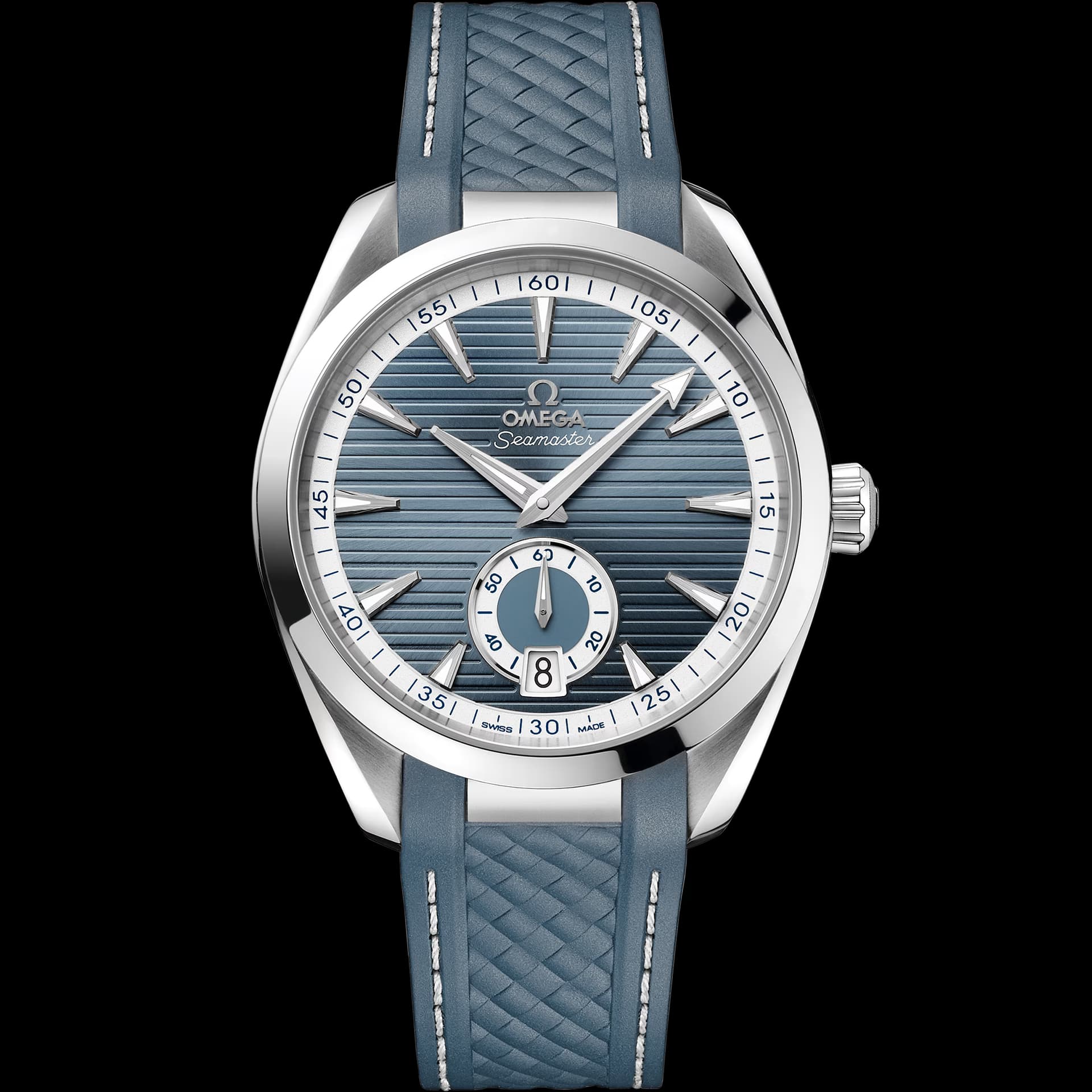 Omega Seamaster 41 mm, acier sur bracelet caoutchouc