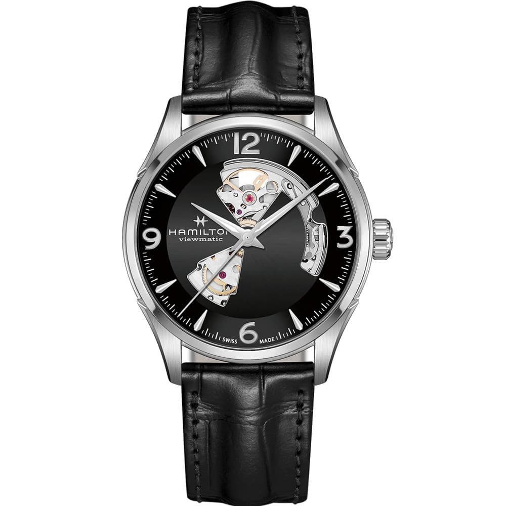 Hamilton Montre Automatique Hamilton Collection Jazzmaster en Cuir Noir