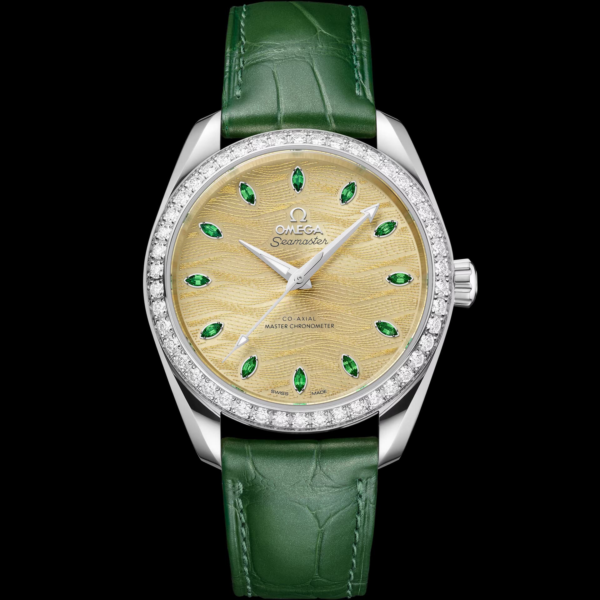 Omega Seamaster 38 mm, Canopus Gold™ sur alligator