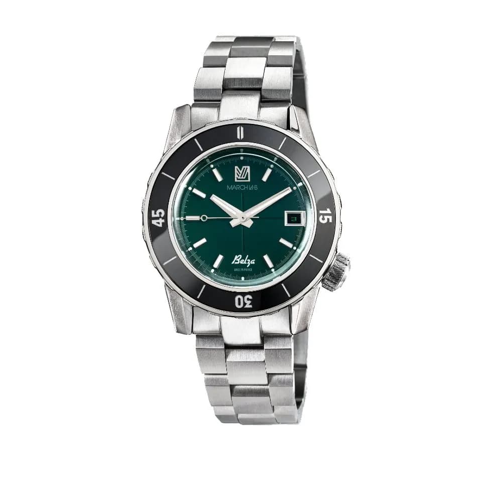 March LA.B Montre BELZA AUTOMATIQUE FOREST - Acier 3 maillons
