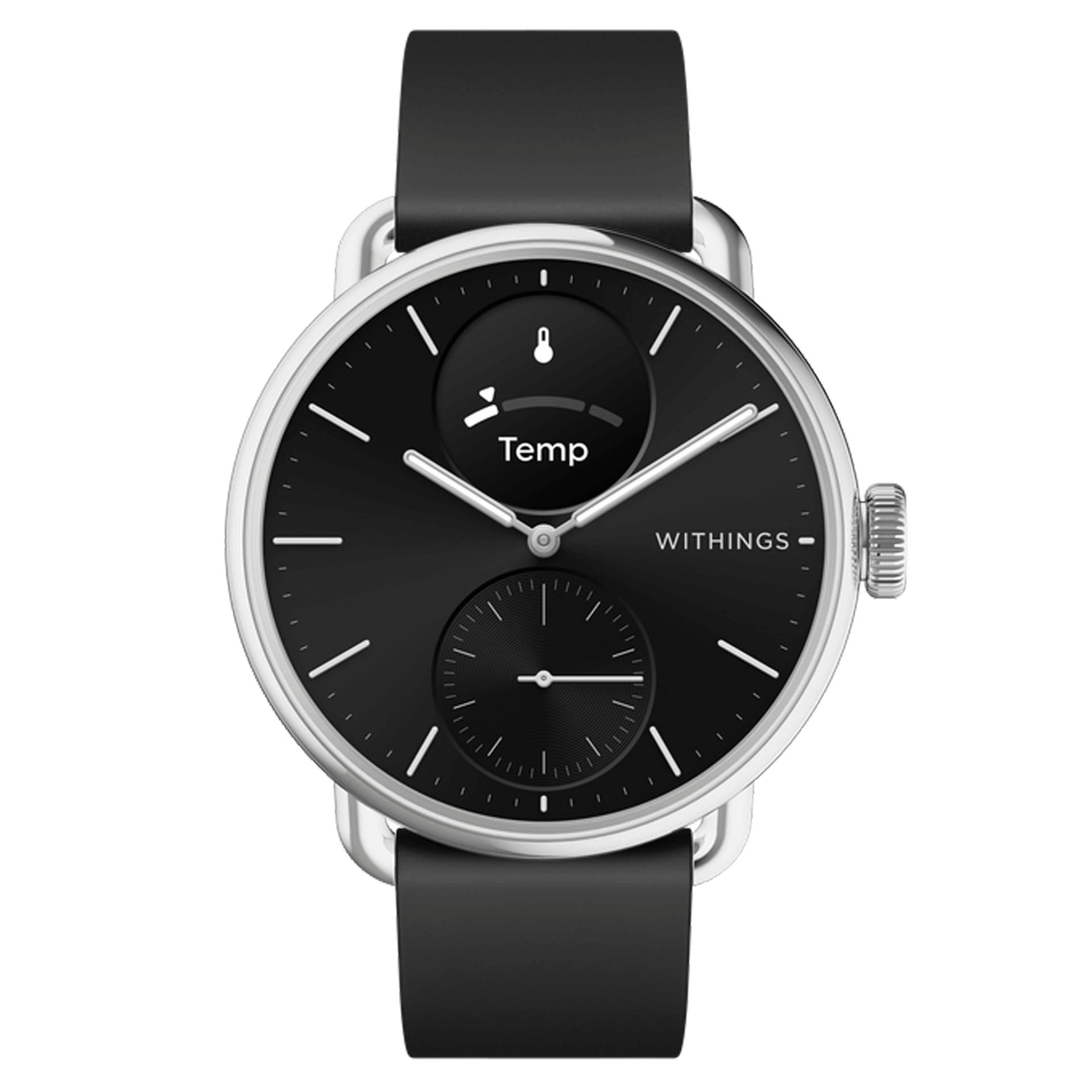 Withings Montre connectée Withings ScanWatch 2 cadran noir bracelet silicone noir 38 mm