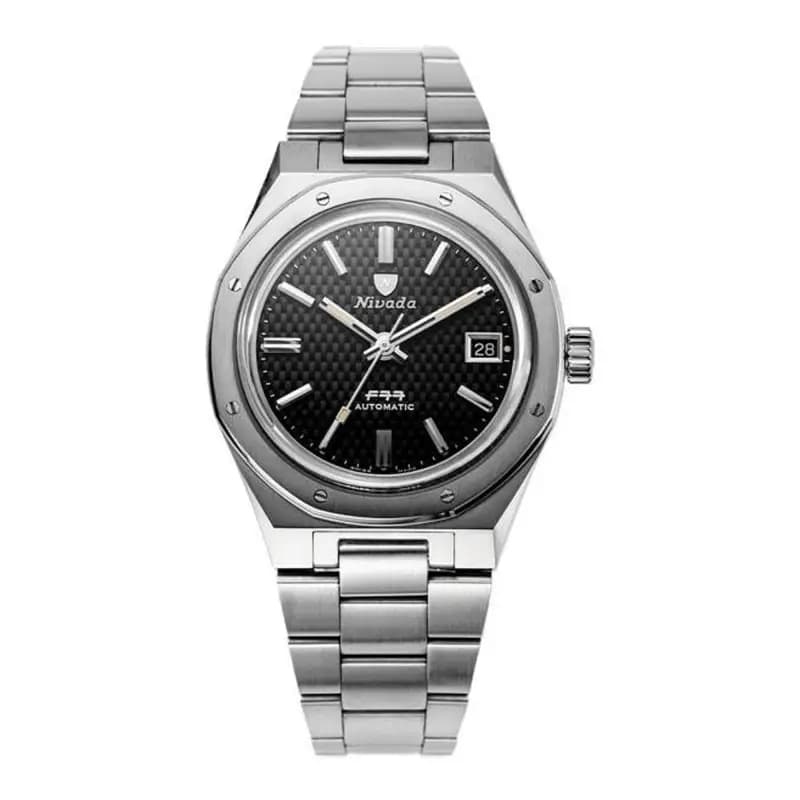 Nivada Grenchen Montre F77 Black With Date 69000A77