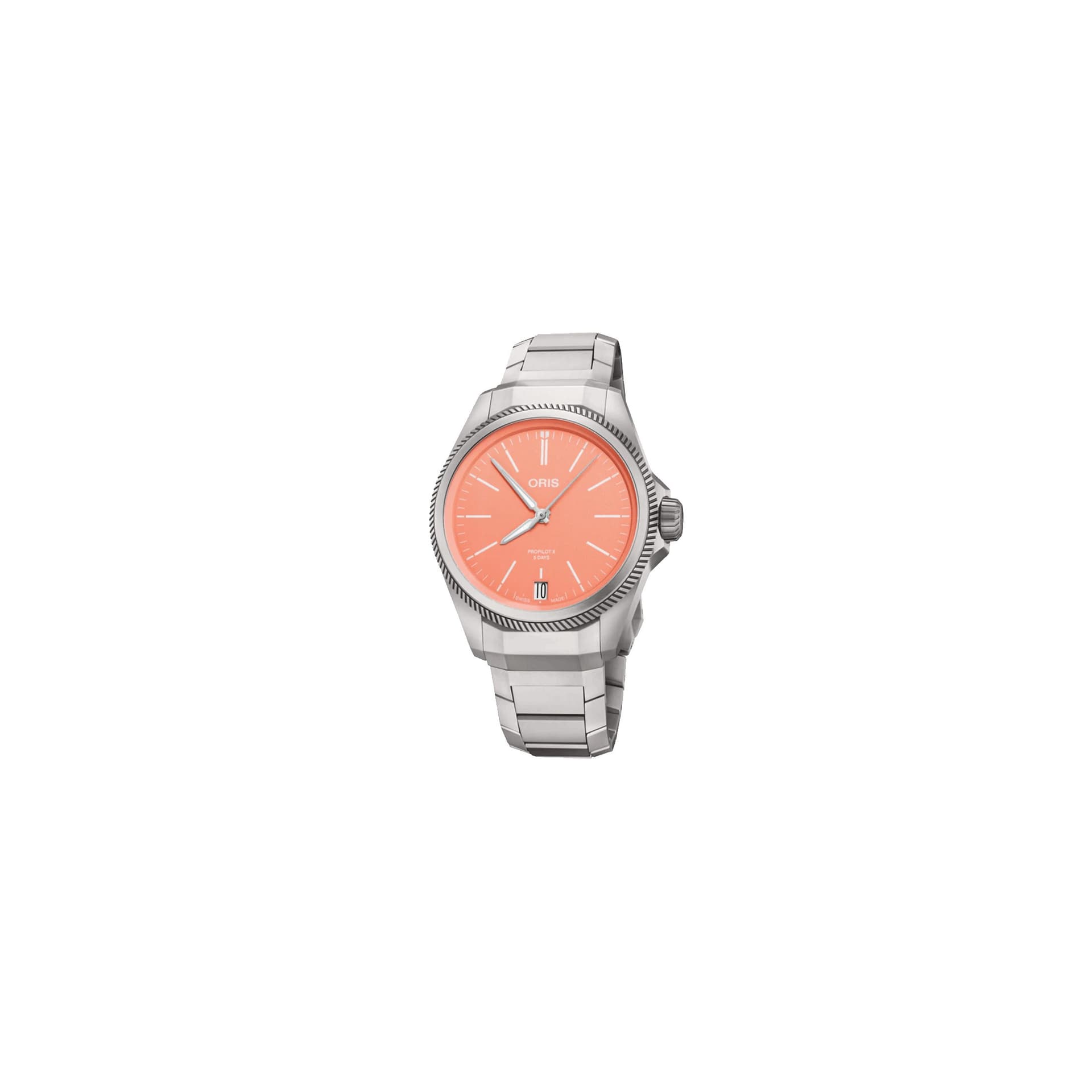 Oris Montre Oris ProPilot X Calibre 400 Titane automatique cadran saumon bracelet titane 39 mm