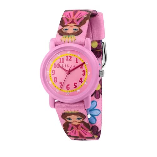 Kikou Montre Enfant KIKOU CARTOON en Tissu Rose