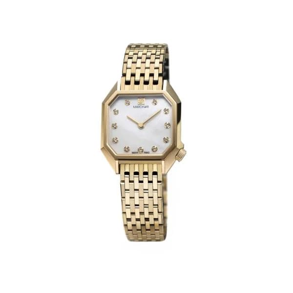 March LA.B Montre March LA.B Lady Mansart Electrique Nacre Or 18k Acier Poli-Brossé 9 maillons Plaqué Or