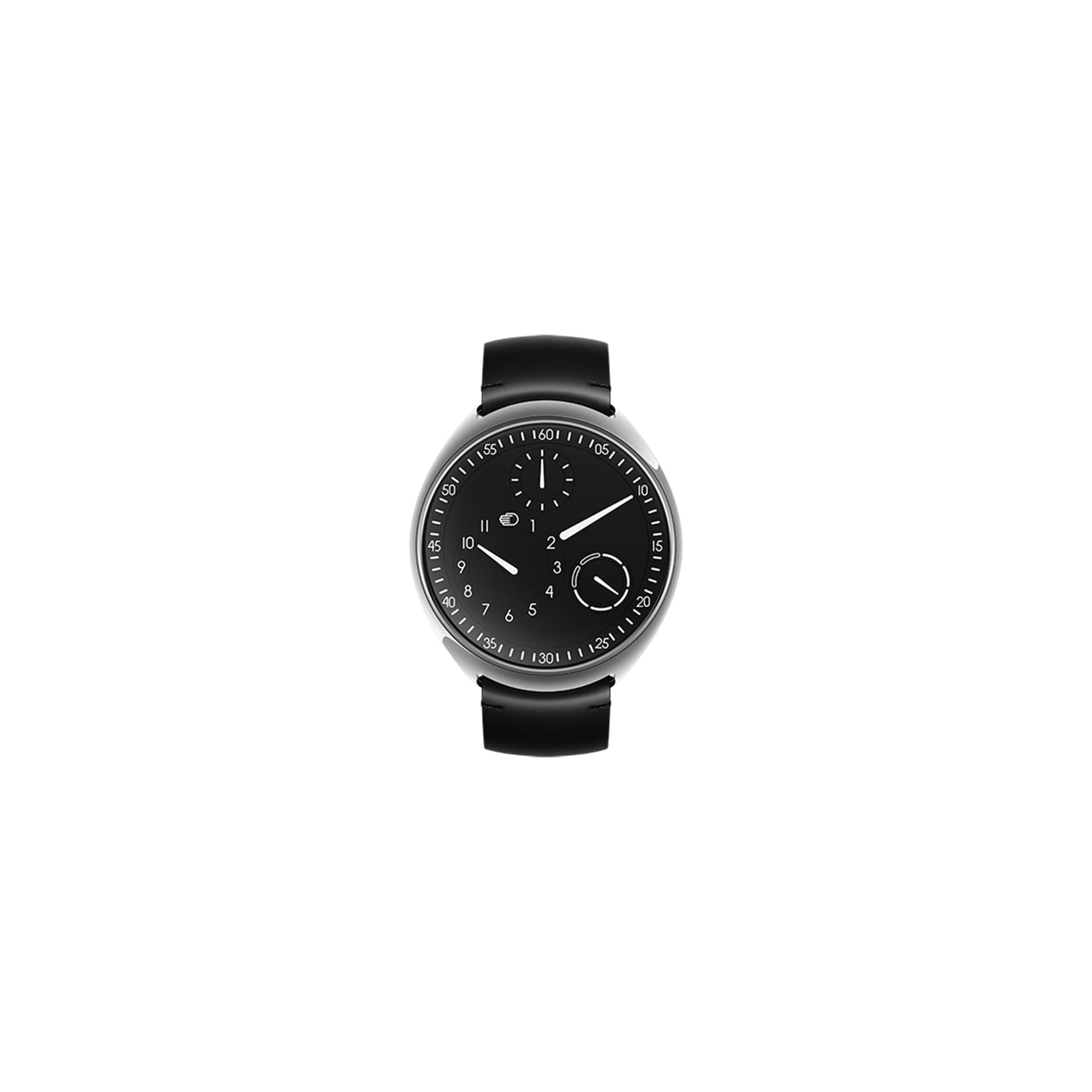Ressence Montre Ressence Type 1 Slim B titane automatique cadran noir bracelet cuir noir 42 mm