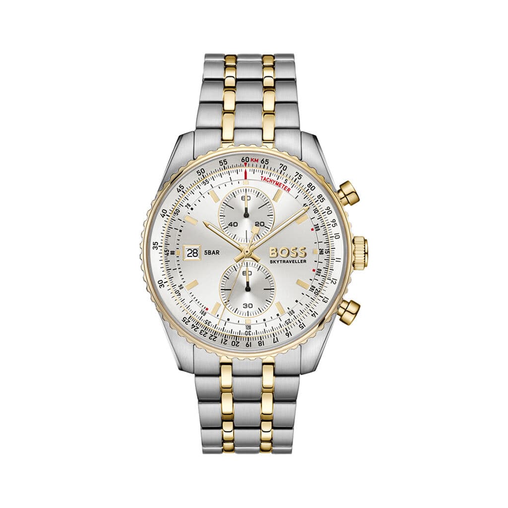 Hugo Boss Montre Hugo Boss Skytraveller Pro Argenté