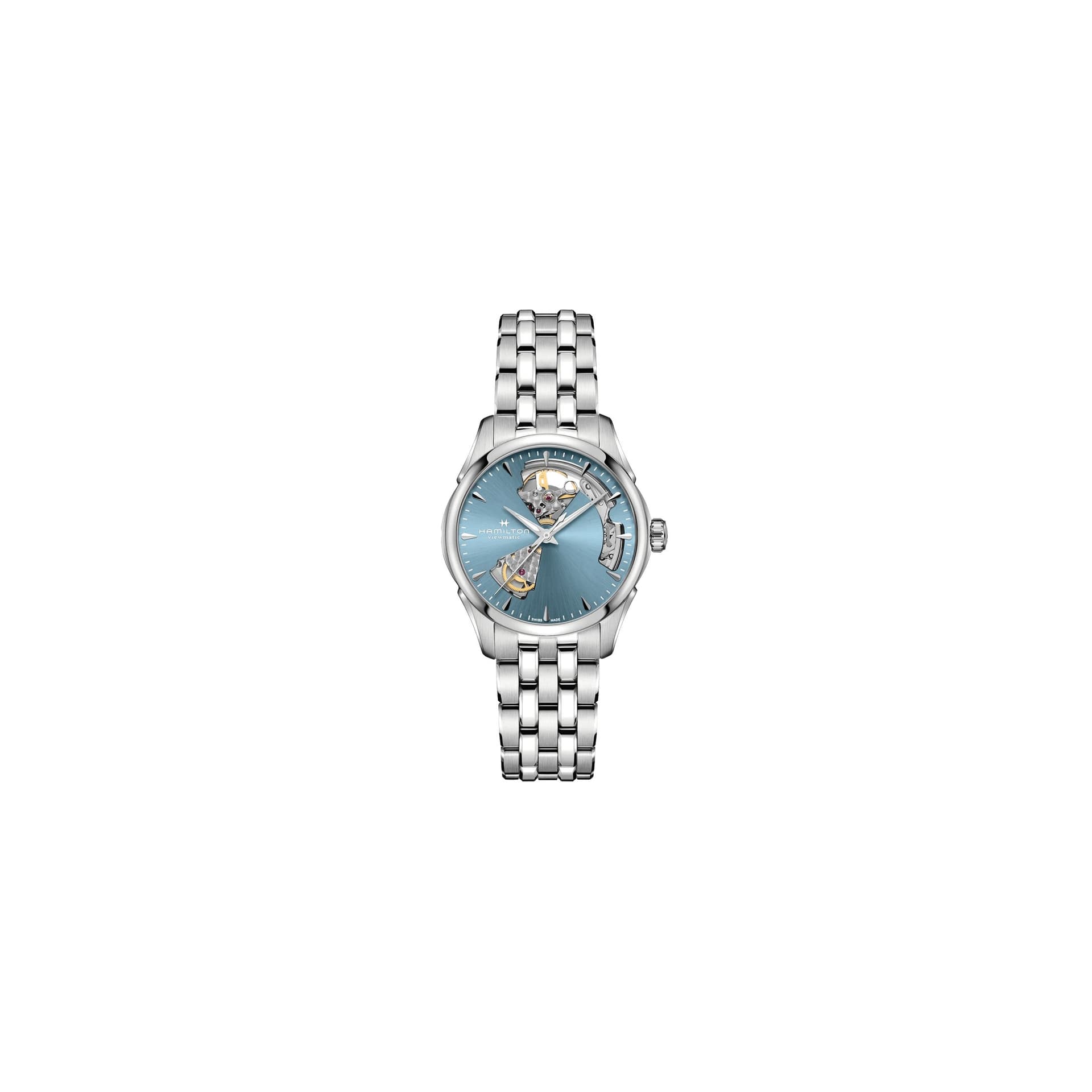 Hamilton Montre Hamilton Jazzmaster Open Heart Lady Automatique Cadran Bleu Bracelet Acier 36 mm