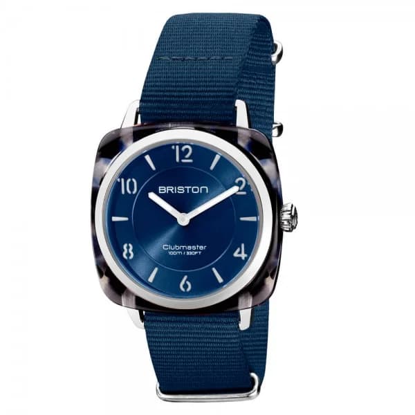 Briston Montre Briston Clubmaster Chic Acétate Bracelet Nato Bleu Nuit
