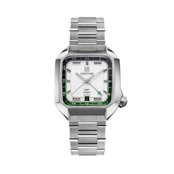 March LA.B Montre MARCH LA.B AM2 GMT Automatique White Bracelet Acier
