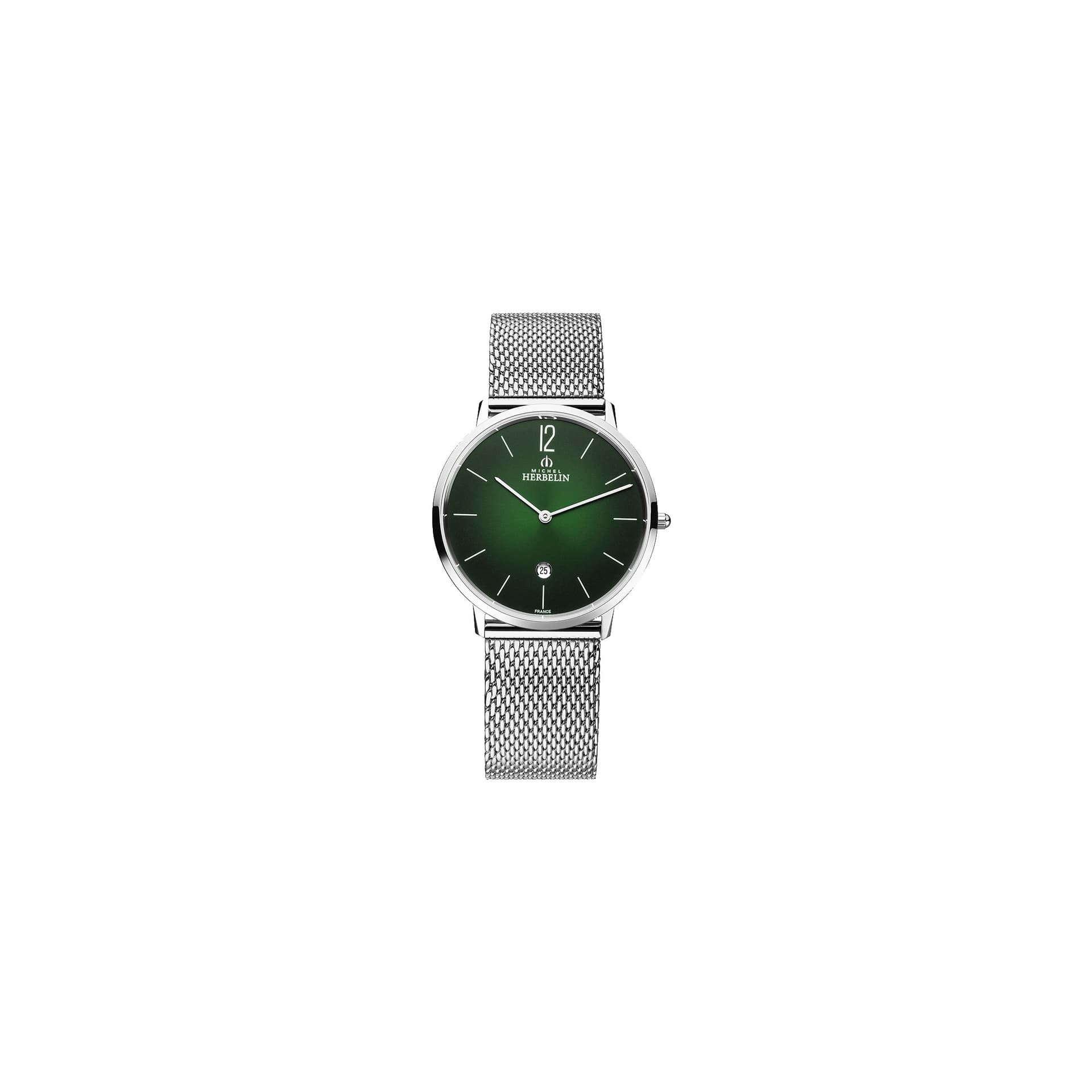Michel Herbelin Montre Michel Herbelin City quartz cadran vert bracelet acier 38,7 mm